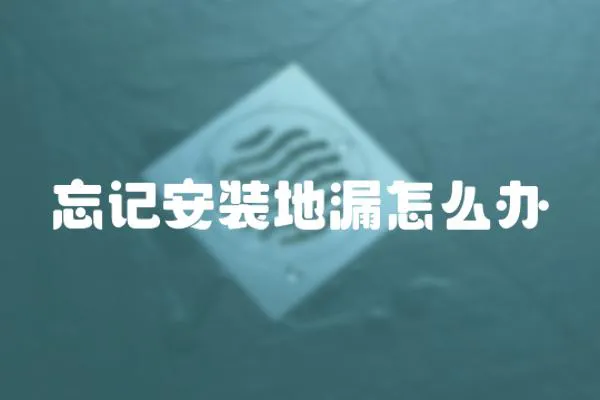 忘記安裝地漏怎么辦