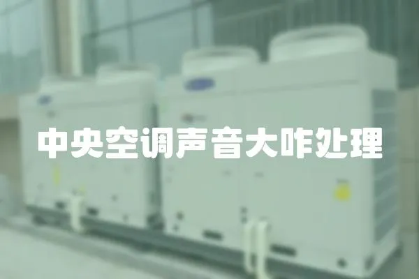 中央空調聲音大咋處理