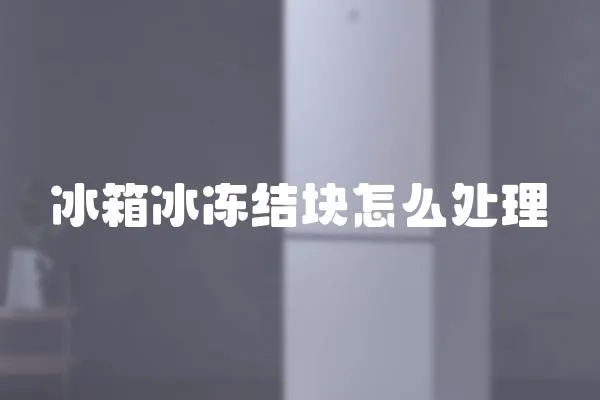 冰箱冰凍結塊怎么處理