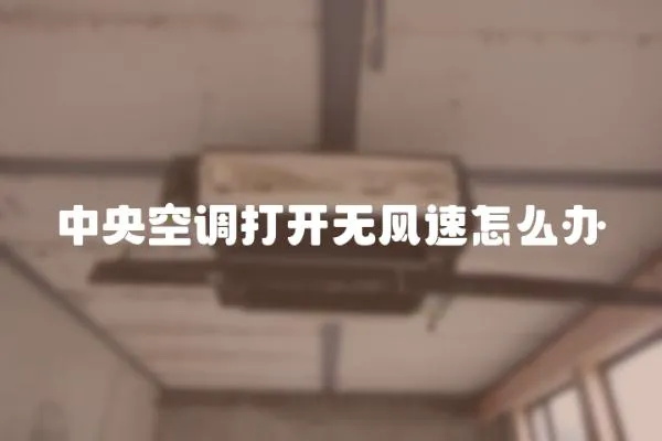 中央空調打開無風速怎么辦