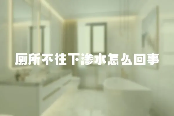 廁所不往下滲水怎么回事