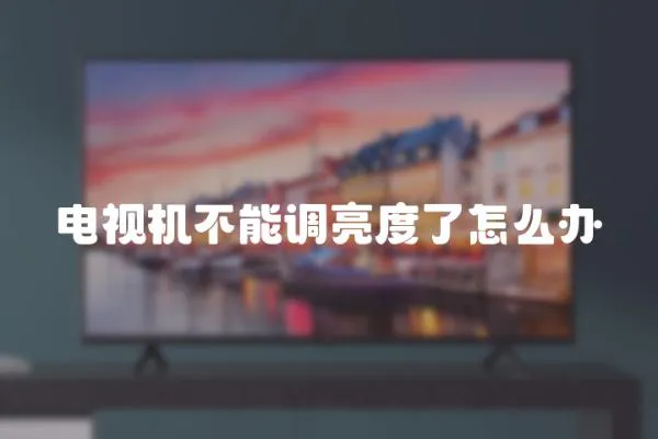 電視機不能調亮度了怎么辦