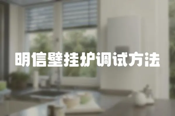 明信壁掛爐調試方法