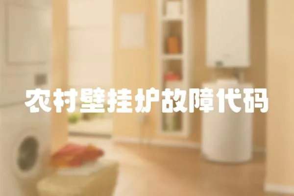 農村壁掛爐故障代碼