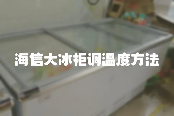 海信大冰柜調溫度方法