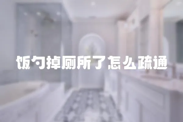 飯勺掉廁所了怎么疏通