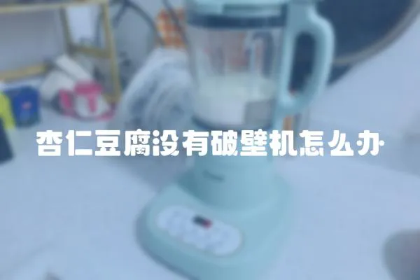 杏仁豆腐沒有破壁機怎么辦