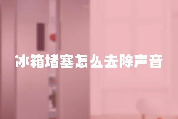 冰箱堵塞怎么去除聲音