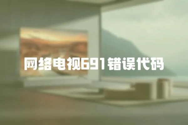 網(wǎng)絡(luò)電視691錯(cuò)誤代碼