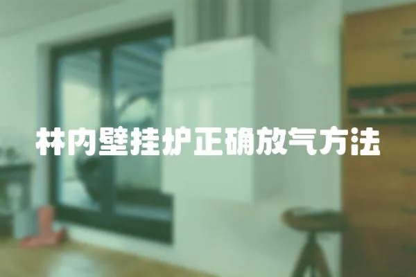 林內壁掛爐正確放氣方法