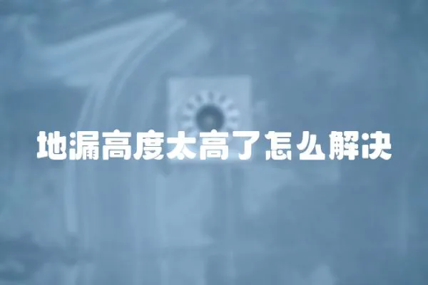 地漏高度太高了怎么解決