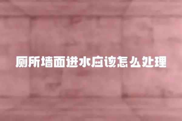 廁所墻面進水應該怎么處理