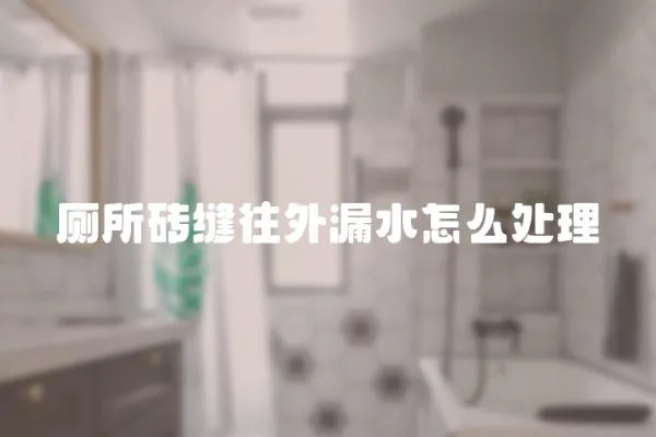 廁所磚縫往外漏水怎么處理