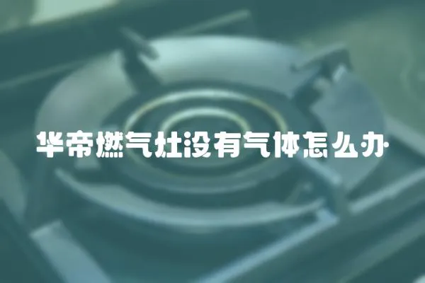 華帝燃?xì)庠顩]有氣體怎么辦