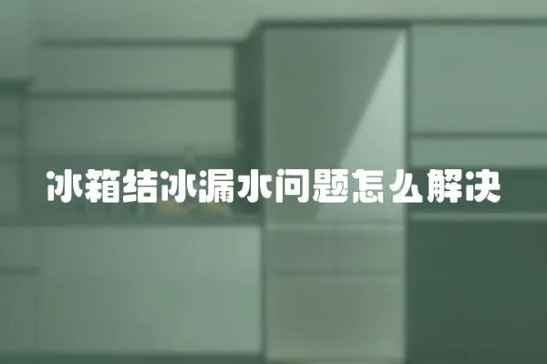 冰箱結(jié)冰漏水問(wèn)題怎么解決