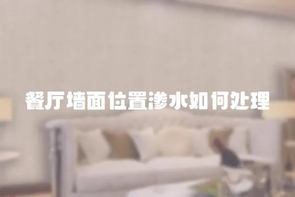 餐廳墻面位置滲水如何處理
