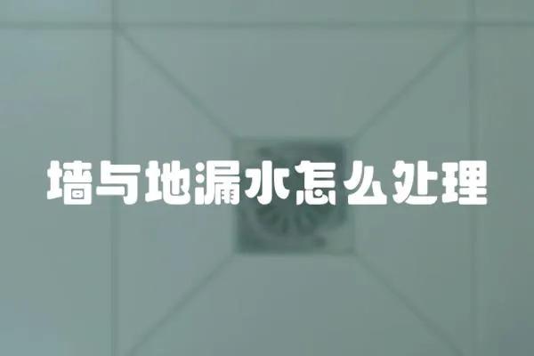 墻與地漏水怎么處理