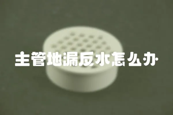 主管地漏反水怎么辦