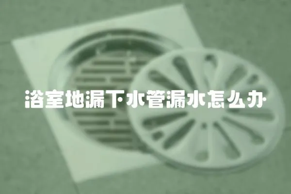 浴室地漏下水管漏水怎么辦