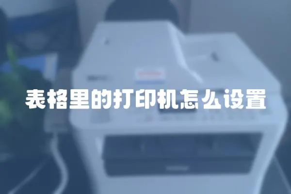 表格里的打印機怎么設置