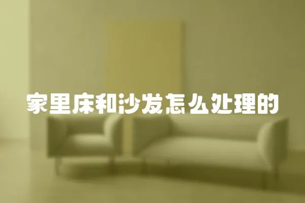家里床和沙發怎么處理的