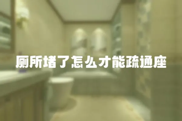 廁所堵了怎么才能疏通座