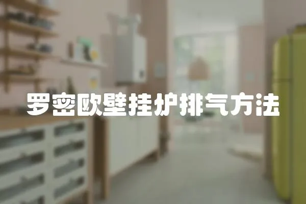 羅密歐壁掛爐排氣方法