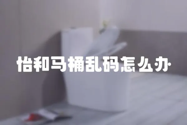 怡和馬桶亂碼怎么辦