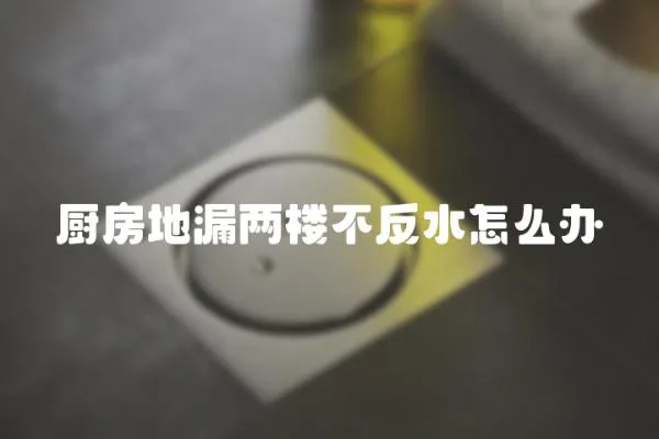 廚房地漏兩樓不反水怎么辦
