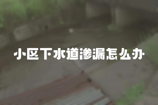 小區(qū)下水道滲漏怎么辦