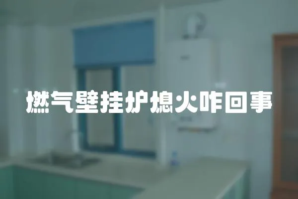 燃氣壁掛爐熄火咋回事