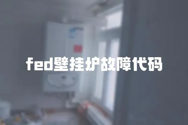 fed壁掛爐故障代碼