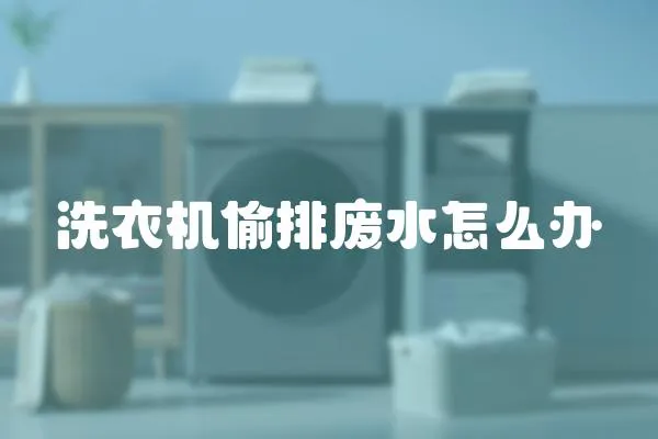 洗衣機偷排廢水怎么辦