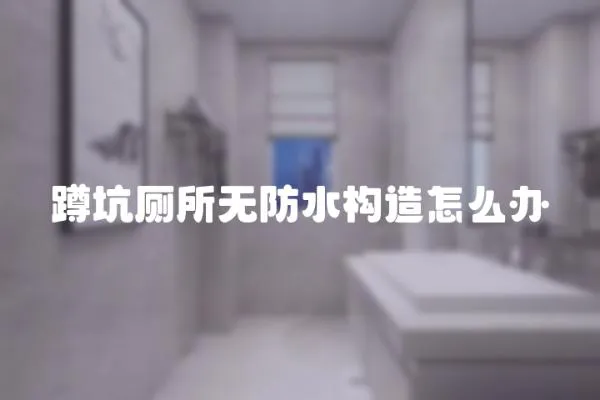 蹲坑廁所無防水構造怎么辦