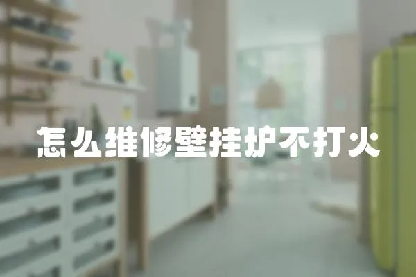 怎么維修壁掛爐不打火