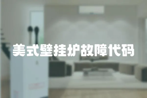 美式壁掛爐故障代碼
