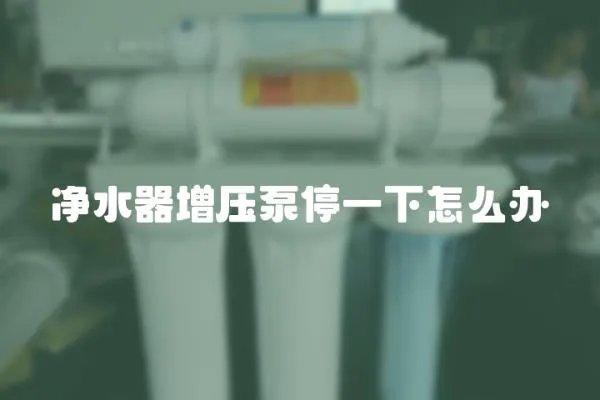 凈水器增壓泵停一下怎么辦