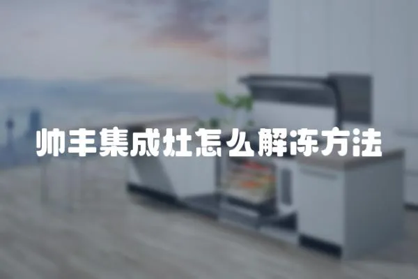 帥豐集成灶怎么解凍方法