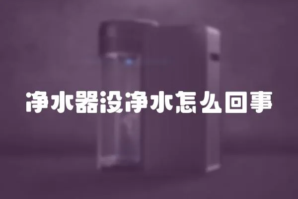 凈水器沒凈水怎么回事