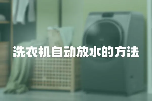 洗衣機(jī)自動放水的方法