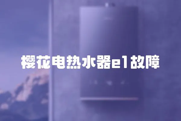 櫻花電熱水器e1故障