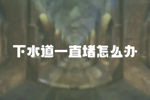 下水道一直堵怎么辦