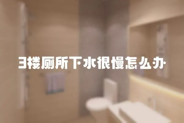 3樓廁所下水很慢怎么辦
