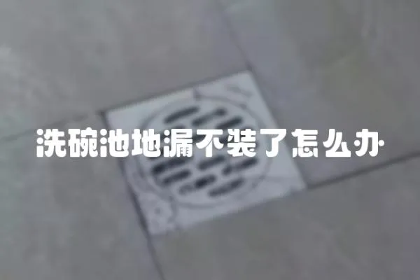 洗碗池地漏不裝了怎么辦