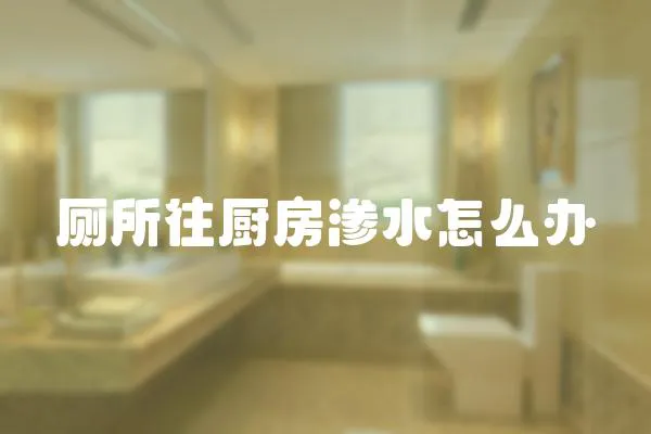 廁所往廚房滲水怎么辦