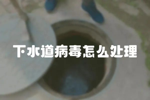 下水道病毒怎么處理