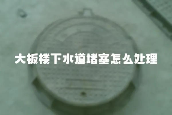 大板樓下水道堵塞怎么處理