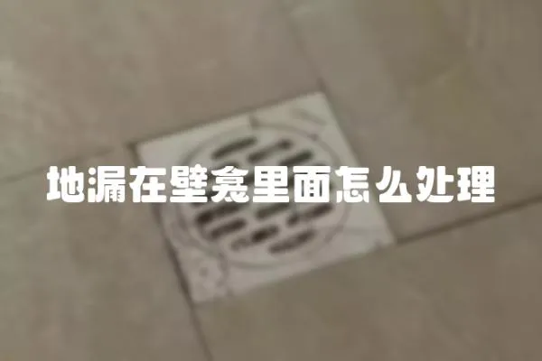 地漏在壁龕里面怎么處理