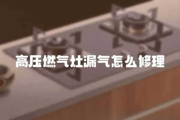 高壓燃氣灶漏氣怎么修理