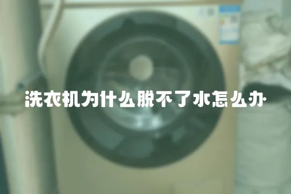 洗衣機為什么脫不了水怎么辦